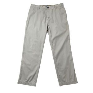 GAP Khakis Classic Straight Fit Chino Pants 100% Cotton Gray Beige Size 34×30